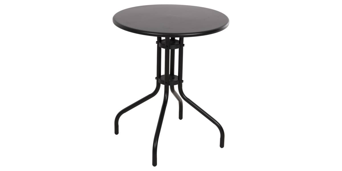 ΤΡΑΠΕΖΙ ΕΞ.ΧΩΡΟΥ ΣΤΡΟΓΓΥΛΟ LINO HM5973.03 ΜΕΤΑΛΛΙΚΟ ΜΑΥΡΟ Φ60x70Υεκ.