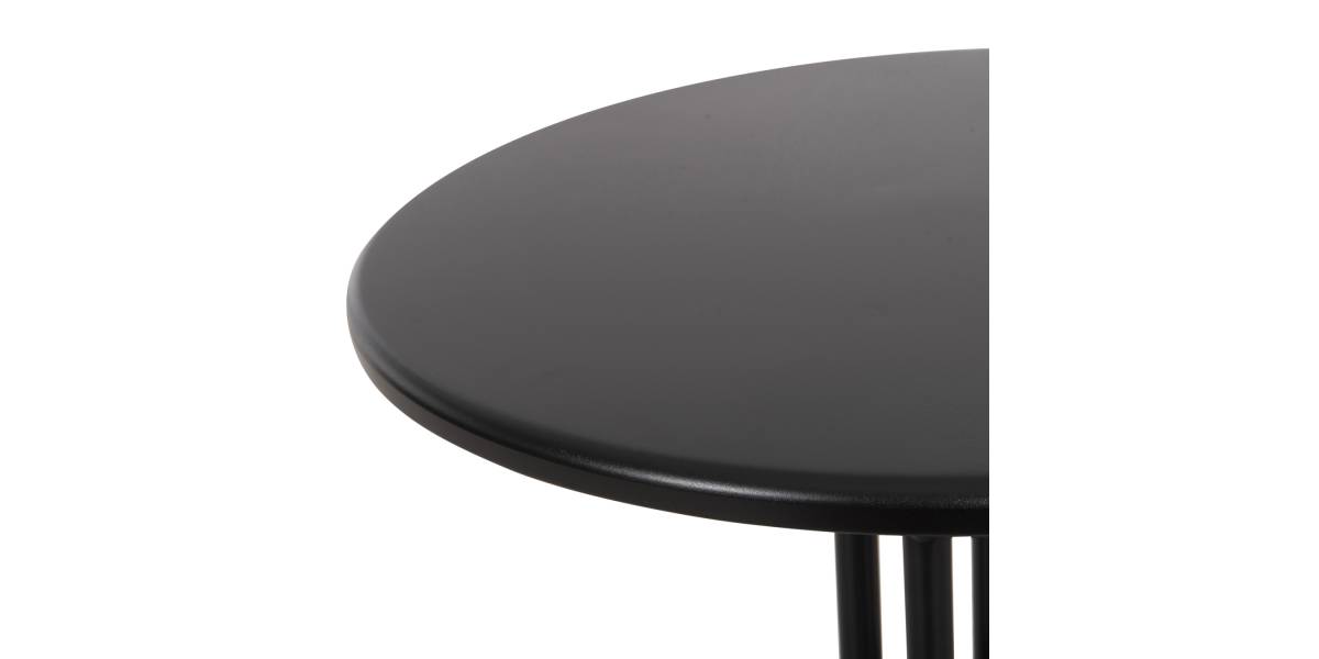 ΤΡΑΠΕΖΙ ΕΞ.ΧΩΡΟΥ ΣΤΡΟΓΓΥΛΟ LINO HM5973.03 ΜΕΤΑΛΛΙΚΟ ΜΑΥΡΟ Φ60x70Υεκ.