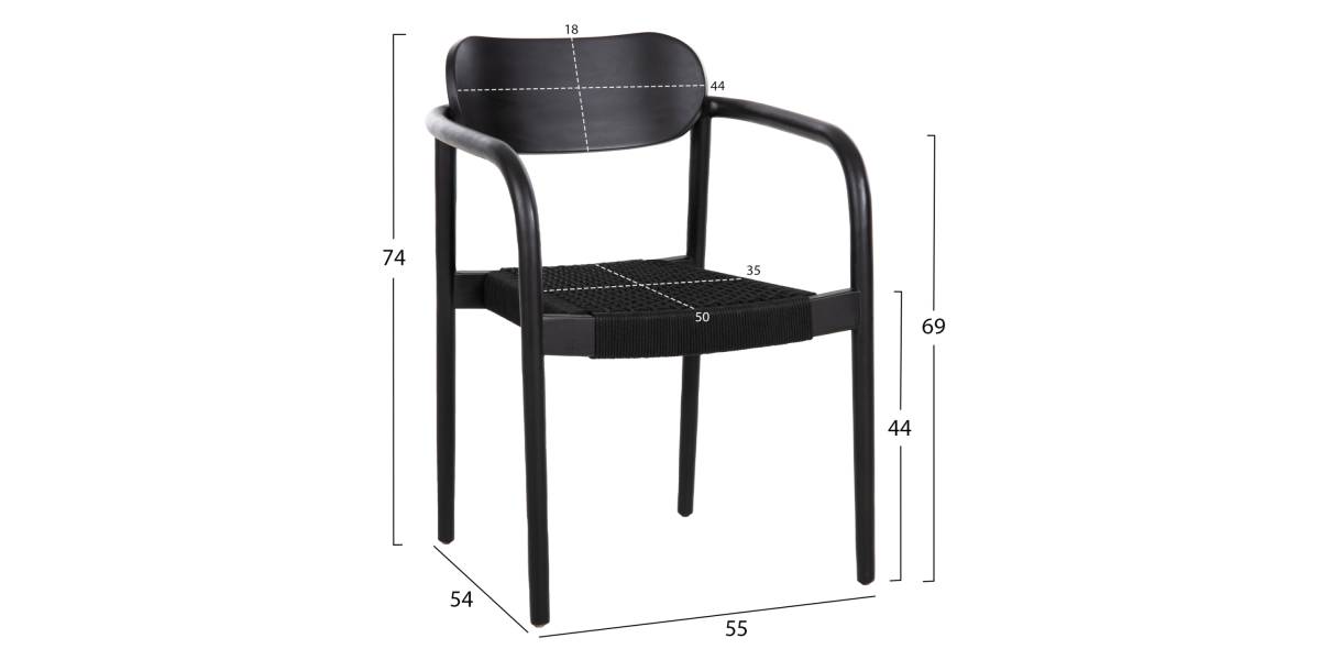 ΠΟΛΥΘΡΟΝΑ OSLO HM9636.12 ΞΥΛΟ TEAK ΜΑΥΡΟ & ΜΑΥΡΟ ΣΧΟΙΝΙ 55x54x80Yεκ.