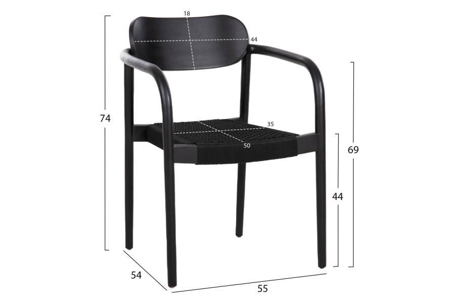ΠΟΛΥΘΡΟΝΑ OSLO HM9636.12 ΞΥΛΟ TEAK ΜΑΥΡΟ & ΜΑΥΡΟ ΣΧΟΙΝΙ 55x54x80Yεκ.