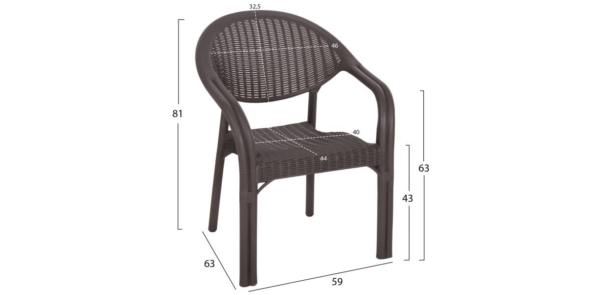 ΠΟΛΥΘΡΟΝΑ ΠΟΛΥΠΡΟΠΥΛΕΝΙΟΥ FETT HM6158.06 BAMBOO LOOK-ΚΑΦΕ 63x59x81Υεκ.