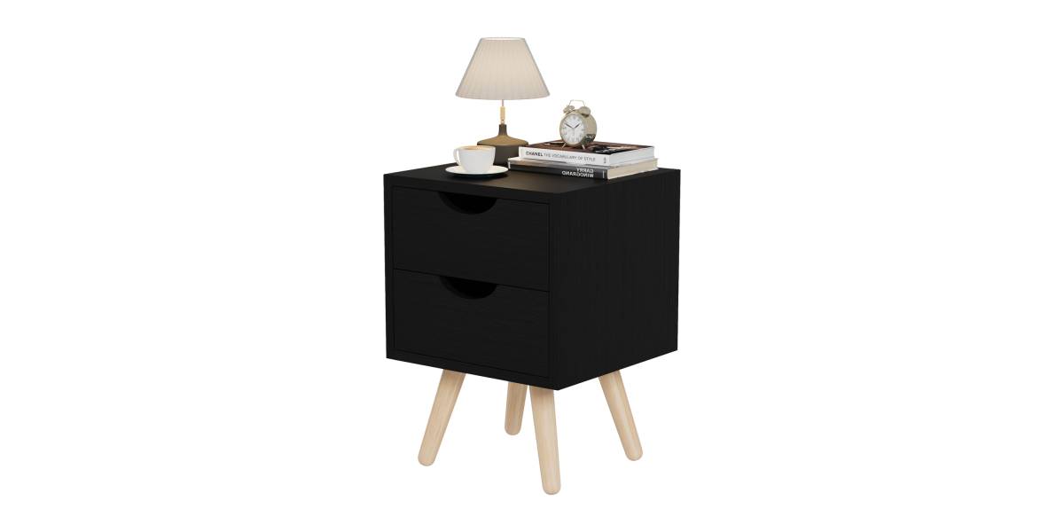 ΚΟΜΟΔΙΝΟ DINKL HM2472.02 ΜΕΛΑΜΙΝΗ-2 ΣΥΡΤΑΡΙΑ-WENGE 29,5x29,5x45Υεκ