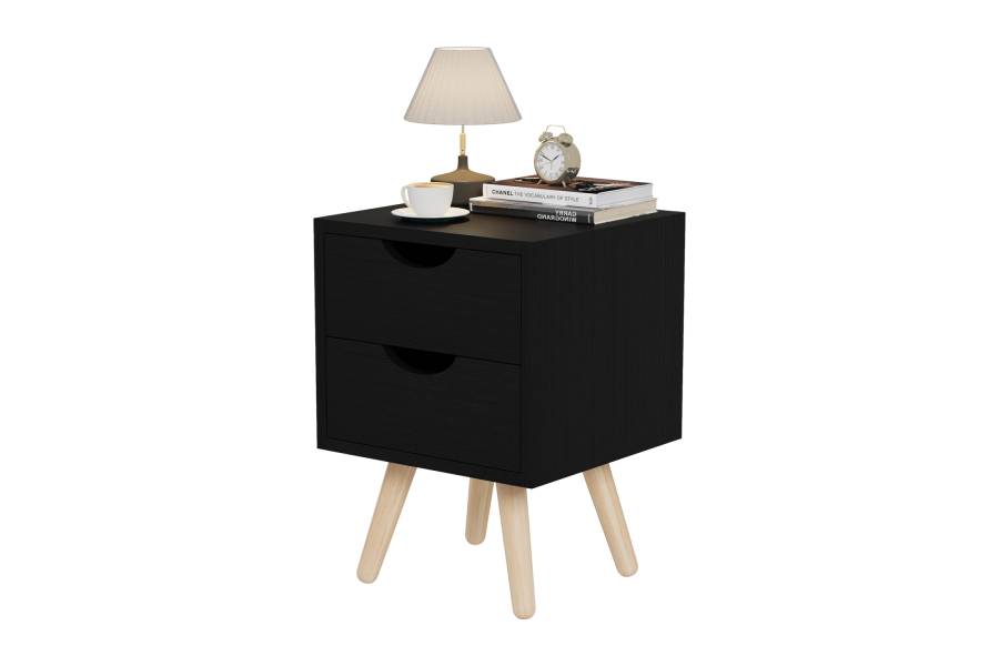 ΚΟΜΟΔΙΝΟ DINKL HM2472.02 ΜΕΛΑΜΙΝΗ-2 ΣΥΡΤΑΡΙΑ-WENGE 29,5x29,5x45Υεκ