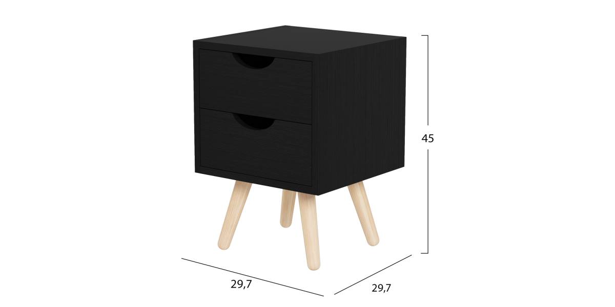 ΚΟΜΟΔΙΝΟ DINKL HM2472.02 ΜΕΛΑΜΙΝΗ-2 ΣΥΡΤΑΡΙΑ-WENGE 29,5x29,5x45Υεκ