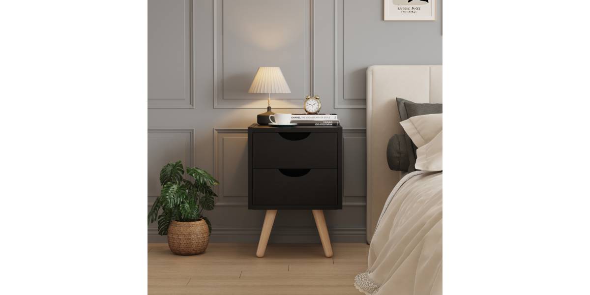 ΚΟΜΟΔΙΝΟ DINKL HM2472.02 ΜΕΛΑΜΙΝΗ-2 ΣΥΡΤΑΡΙΑ-WENGE 29,5x29,5x45Υεκ