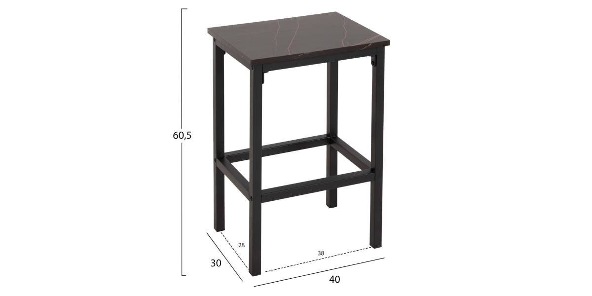 ΣΕΤ ΤΡΑΠΕΖΑΡΙΑ ΜΠΑΡ 5ΤΜΧ BOXY HM9882.13 ΜΑΥΡΟ ΜΕΤΑΛΛΟ-ΜΕΛΑΜΙΝΗ ΜΑΥΡΟ ΜΑΡΜΑΡΟ