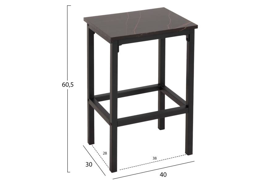 ΣΕΤ ΤΡΑΠΕΖΑΡΙΑ ΜΠΑΡ 5ΤΜΧ BOXY HM9882.13 ΜΑΥΡΟ ΜΕΤΑΛΛΟ-ΜΕΛΑΜΙΝΗ ΜΑΥΡΟ ΜΑΡΜΑΡΟ