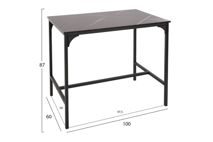 ΣΕΤ ΤΡΑΠΕΖΑΡΙΑ ΜΠΑΡ 5ΤΜΧ BOXY HM9882.13 ΜΑΥΡΟ ΜΕΤΑΛΛΟ-ΜΕΛΑΜΙΝΗ ΜΑΥΡΟ ΜΑΡΜΑΡΟ