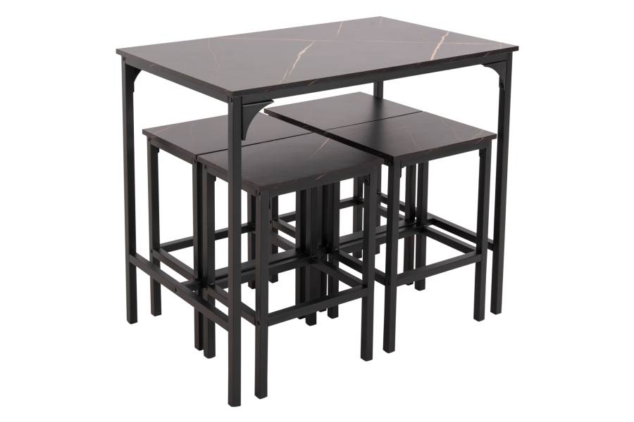 ΣΕΤ ΤΡΑΠΕΖΑΡΙΑ ΜΠΑΡ 5ΤΜΧ BOXY HM9882.13 ΜΑΥΡΟ ΜΕΤΑΛΛΟ-ΜΕΛΑΜΙΝΗ ΜΑΥΡΟ ΜΑΡΜΑΡΟ