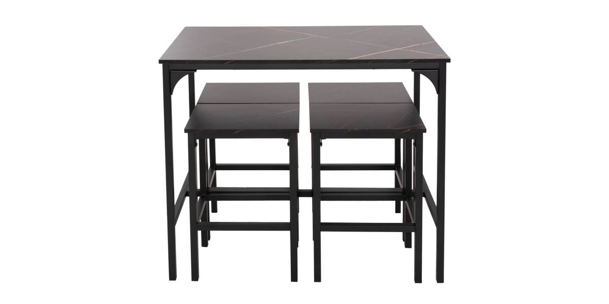 ΣΕΤ ΤΡΑΠΕΖΑΡΙΑ ΜΠΑΡ 5ΤΜΧ BOXY HM9882.13 ΜΑΥΡΟ ΜΕΤΑΛΛΟ-ΜΕΛΑΜΙΝΗ ΜΑΥΡΟ ΜΑΡΜΑΡΟ