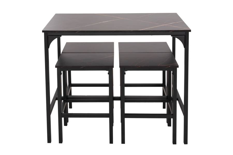 ΣΕΤ ΤΡΑΠΕΖΑΡΙΑ ΜΠΑΡ 5ΤΜΧ BOXY HM9882.13 ΜΑΥΡΟ ΜΕΤΑΛΛΟ-ΜΕΛΑΜΙΝΗ ΜΑΥΡΟ ΜΑΡΜΑΡΟ