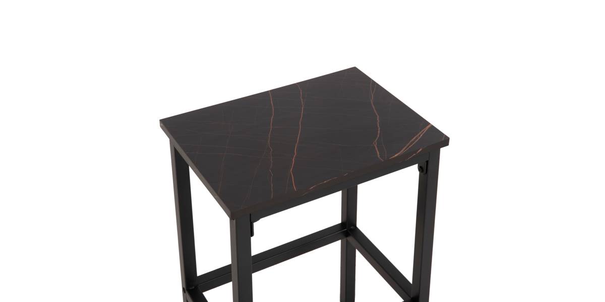 ΣΕΤ ΤΡΑΠΕΖΑΡΙΑ ΜΠΑΡ 5ΤΜΧ BOXY HM9882.13 ΜΑΥΡΟ ΜΕΤΑΛΛΟ-ΜΕΛΑΜΙΝΗ ΜΑΥΡΟ ΜΑΡΜΑΡΟ