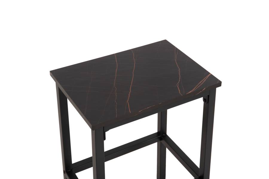 ΣΕΤ ΤΡΑΠΕΖΑΡΙΑ ΜΠΑΡ 5ΤΜΧ BOXY HM9882.13 ΜΑΥΡΟ ΜΕΤΑΛΛΟ-ΜΕΛΑΜΙΝΗ ΜΑΥΡΟ ΜΑΡΜΑΡΟ