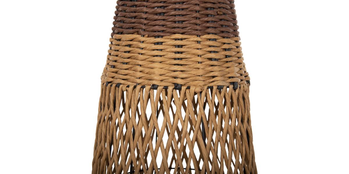 ΦΩΤΙΣΤΙΚΟ ΔΑΠΕΔΟΥ HM4343 ΜΕΤΑΛΛΟ-PAPER ROPE ΣΕ ΜΠΕΖ ΑΜΜΟΥ-ΜΑΥΡΟ Φ30X120Υεκ.