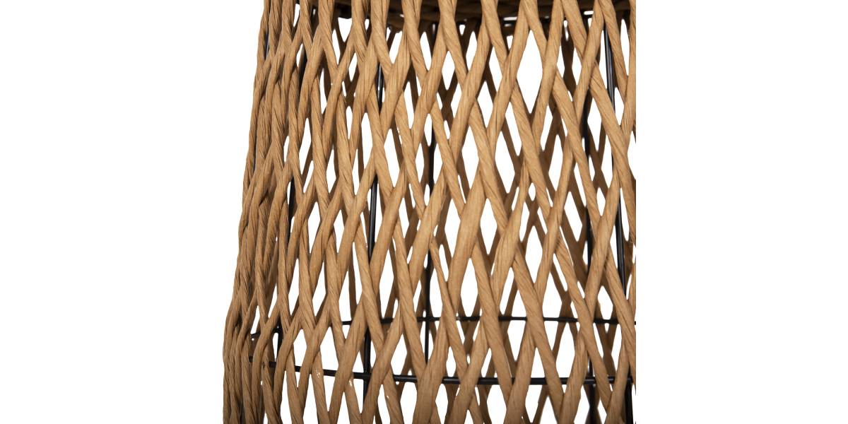 ΦΩΤΙΣΤΙΚΟ ΔΑΠΕΔΟΥ HM4343 ΜΕΤΑΛΛΟ-PAPER ROPE ΣΕ ΜΠΕΖ ΑΜΜΟΥ-ΜΑΥΡΟ Φ30X120Υεκ.