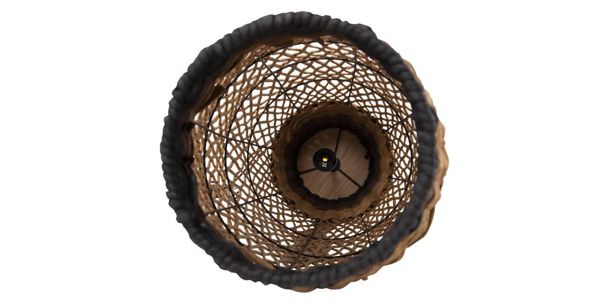 ΦΩΤΙΣΤΙΚΟ ΔΑΠΕΔΟΥ HM4343 ΜΕΤΑΛΛΟ-PAPER ROPE ΣΕ ΜΠΕΖ ΑΜΜΟΥ-ΜΑΥΡΟ Φ30X120Υεκ.