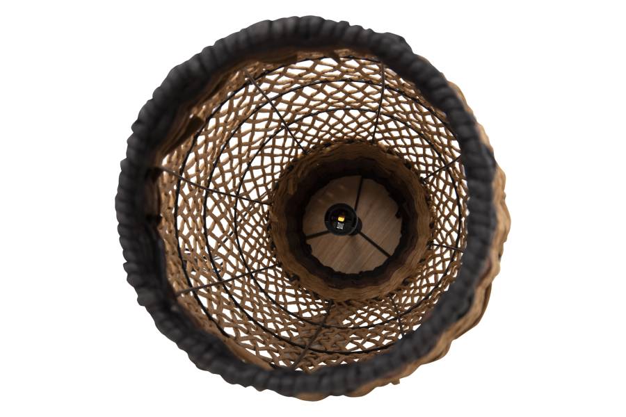 ΦΩΤΙΣΤΙΚΟ ΔΑΠΕΔΟΥ HM4343 ΜΕΤΑΛΛΟ-PAPER ROPE ΣΕ ΜΠΕΖ ΑΜΜΟΥ-ΜΑΥΡΟ Φ30X120Υεκ.