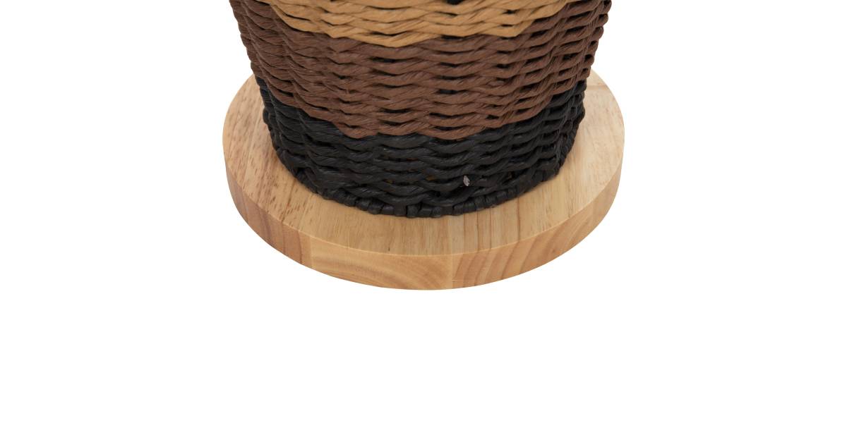 ΦΩΤΙΣΤΙΚΟ ΔΑΠΕΔΟΥ HM4343 ΜΕΤΑΛΛΟ-PAPER ROPE ΣΕ ΜΠΕΖ ΑΜΜΟΥ-ΜΑΥΡΟ Φ30X120Υεκ.