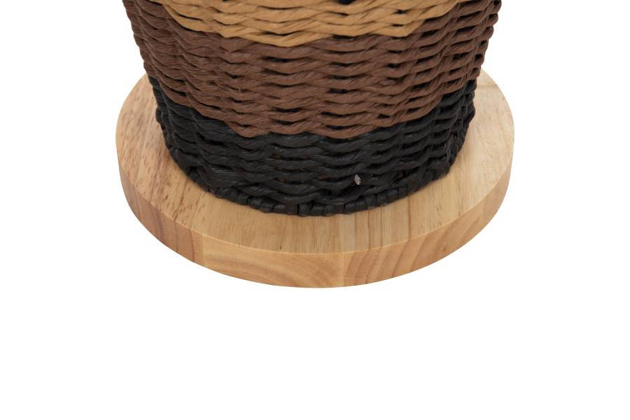 ΦΩΤΙΣΤΙΚΟ ΔΑΠΕΔΟΥ HM4343 ΜΕΤΑΛΛΟ-PAPER ROPE ΣΕ ΜΠΕΖ ΑΜΜΟΥ-ΜΑΥΡΟ Φ30X120Υεκ.