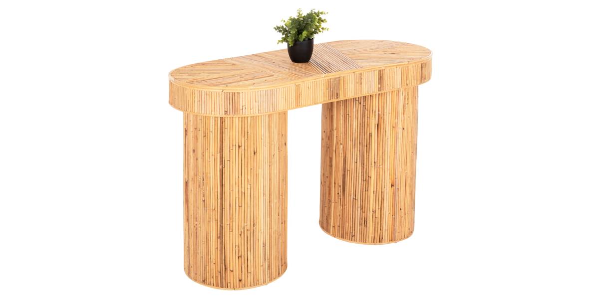 ΚΟΝΣΟΛΑ ΟΒΑΛ GATSBY HM9871 ΦΥΣΙΚΟ RATTAN ΣΕ ΦΥΣΙΚΟ ΧΡΩΜΑ 110x45x74,5Υεκ.