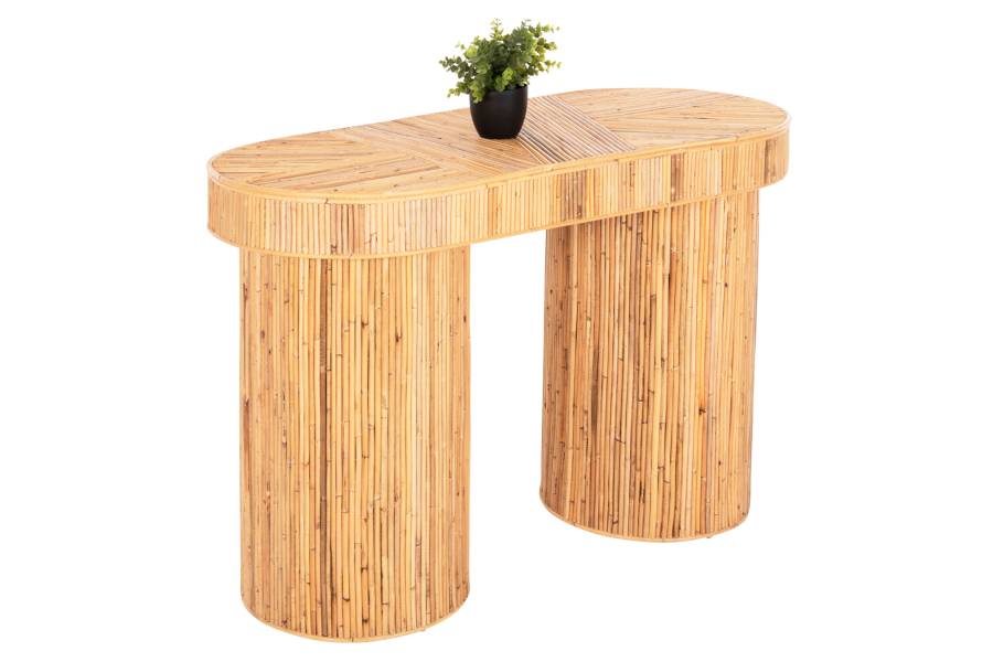 ΚΟΝΣΟΛΑ ΟΒΑΛ GATSBY HM9871 ΦΥΣΙΚΟ RATTAN ΣΕ ΦΥΣΙΚΟ ΧΡΩΜΑ 110x45x74,5Υεκ.