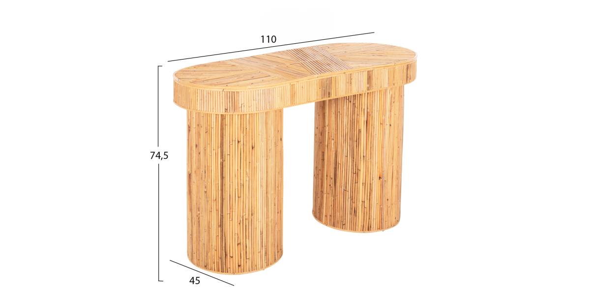 ΚΟΝΣΟΛΑ ΟΒΑΛ GATSBY HM9871 ΦΥΣΙΚΟ RATTAN ΣΕ ΦΥΣΙΚΟ ΧΡΩΜΑ 110x45x74,5Υεκ.
