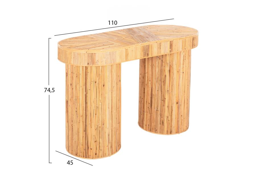 ΚΟΝΣΟΛΑ ΟΒΑΛ GATSBY HM9871 ΦΥΣΙΚΟ RATTAN ΣΕ ΦΥΣΙΚΟ ΧΡΩΜΑ 110x45x74,5Υεκ.