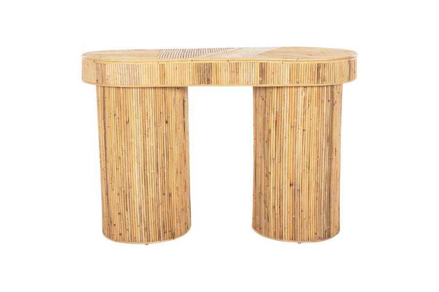 ΚΟΝΣΟΛΑ ΟΒΑΛ GATSBY HM9871 ΦΥΣΙΚΟ RATTAN ΣΕ ΦΥΣΙΚΟ ΧΡΩΜΑ 110x45x74,5Υεκ.
