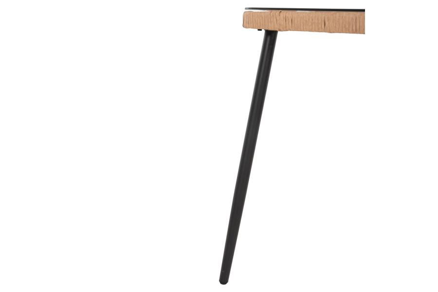 ΤΡΑΠΕΖΙ ΟΡΘΟΓΩΝΙΟ ALLEGRA HM5537.11 ΜΕΤΑΛ.ΜΑΥΡΟ-P.E. RATTAN ΦΥΣΙΚΟ 139,5x79,5x73Υεκ.