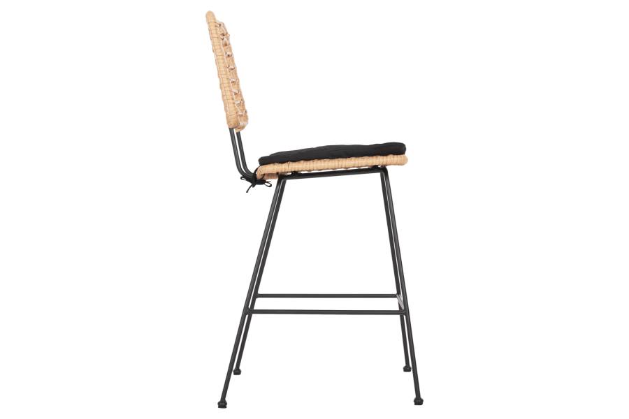 ΣΚΑΜΠΟ ΜΕΣ.ΥΨΟΥΣ ALLEGRA HM5644.11 ΜΕΤΑΛΛΟ&ΜΑΞΙΛΑΡΙ ΜΑΥΡΟ-WICKER ΜΠΕΖ 53x56x107Υεκ.