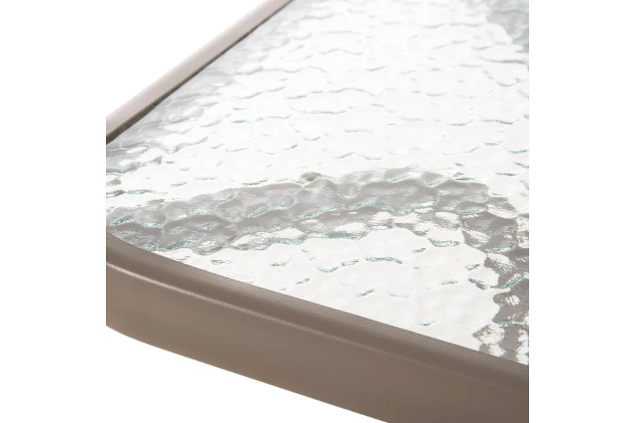 ΤΡΑΠΕΖΙ ΒΟΗΘΗΤΙΚΟ FIGO HM6067.04 ΜΕΤΑΛΛΙΚΟ ΣΑΜΠΑΝΙ-ΓΥΑΛΙΝΗ ΕΠΙΦΑΝΕΙΑ 45x45x51Yεκ