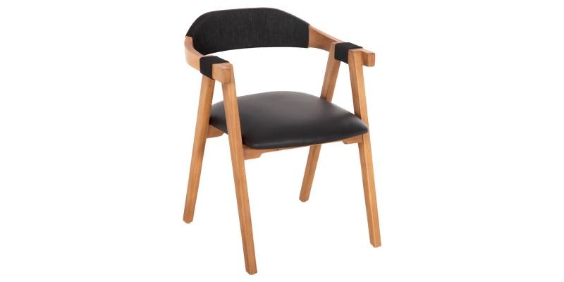 ΠΟΛΥΘΡΟΝΑ RIMINI HM9867.02 ΞΥΛΟ TEAK ΦΥΣΙΚΟ-ΜΑΥΡΟ ΣΧΟΙΝΙ & PU ΚΑΘΙΣΜΑ 60x61x76Υεκ.