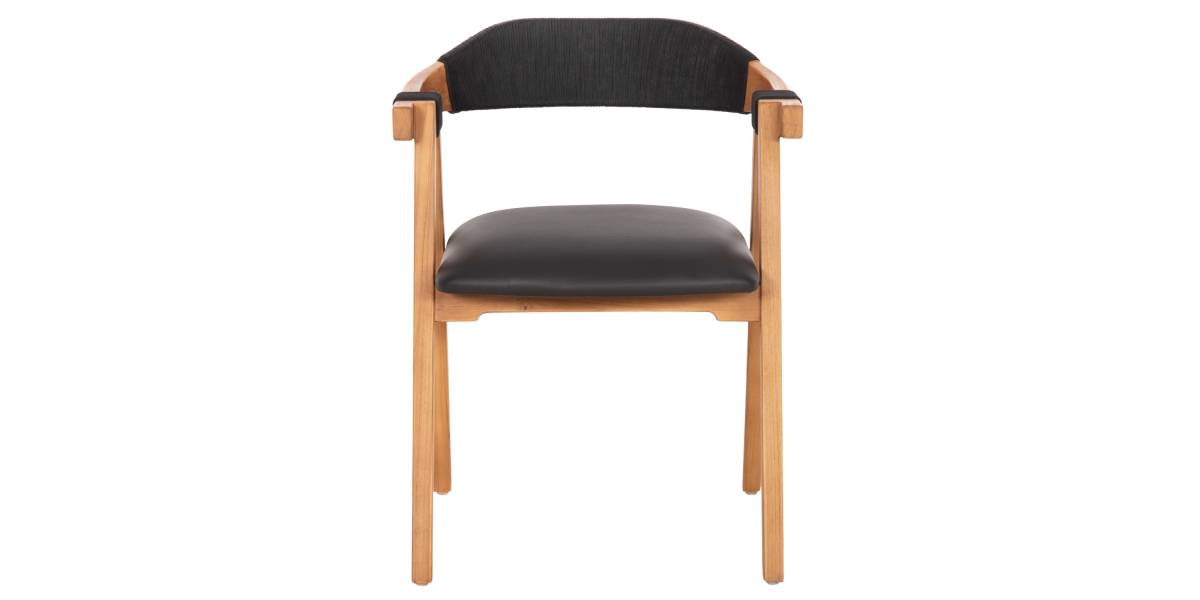 ΠΟΛΥΘΡΟΝΑ RIMINI HM9867.02 ΞΥΛΟ TEAK ΦΥΣΙΚΟ-ΜΑΥΡΟ ΣΧΟΙΝΙ & PU ΚΑΘΙΣΜΑ 60x61x76Υεκ.
