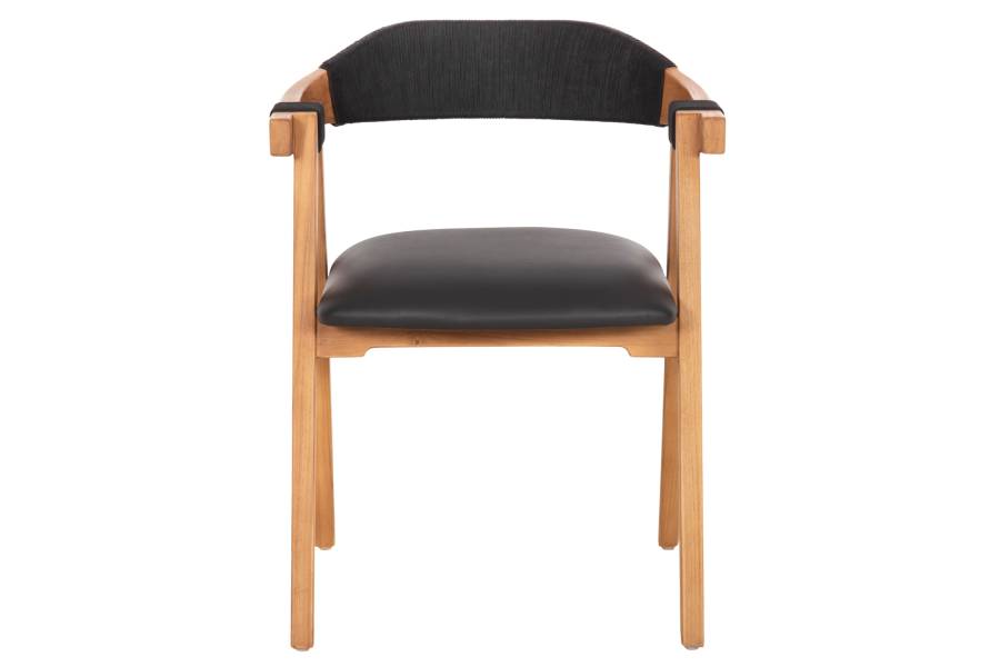ΠΟΛΥΘΡΟΝΑ RIMINI HM9867.02 ΞΥΛΟ TEAK ΦΥΣΙΚΟ-ΜΑΥΡΟ ΣΧΟΙΝΙ & PU ΚΑΘΙΣΜΑ 60x61x76Υεκ.