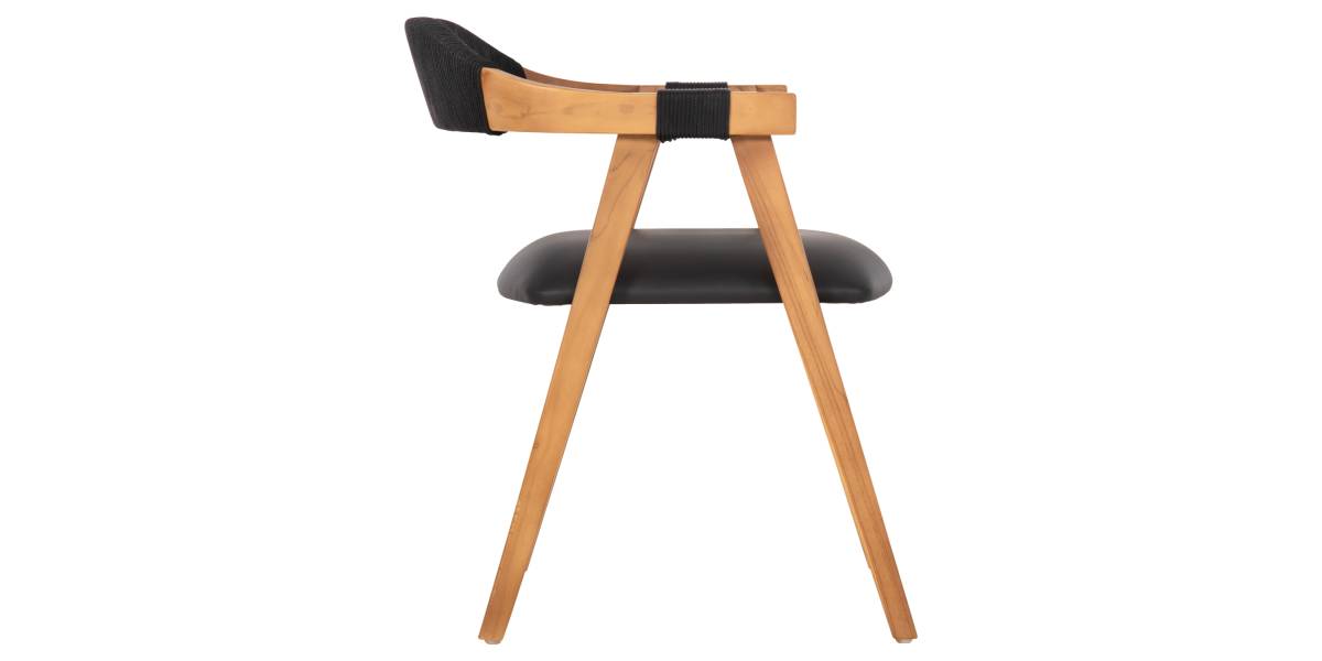 ΠΟΛΥΘΡΟΝΑ RIMINI HM9867.02 ΞΥΛΟ TEAK ΦΥΣΙΚΟ-ΜΑΥΡΟ ΣΧΟΙΝΙ & PU ΚΑΘΙΣΜΑ 60x61x76Υεκ.