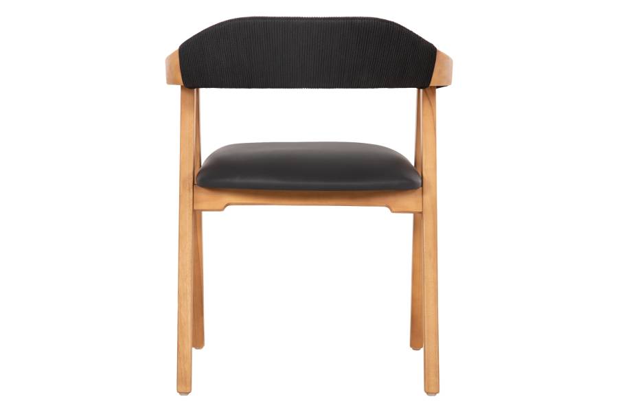 ΠΟΛΥΘΡΟΝΑ RIMINI HM9867.02 ΞΥΛΟ TEAK ΦΥΣΙΚΟ-ΜΑΥΡΟ ΣΧΟΙΝΙ & PU ΚΑΘΙΣΜΑ 60x61x76Υεκ.
