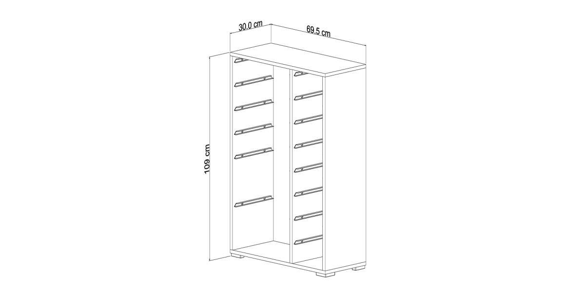 ΣΥΡΤΑΡΙΕΡΑ SANI HM18211.01 ΜΕΛΑΜΙΝΗ ΣΕ ΛΕΥΚΟ-14 ΛΕΥΚΑ ΣΥΡΤΑΡΙΑ P.E. 69,5x30x109Υεκ