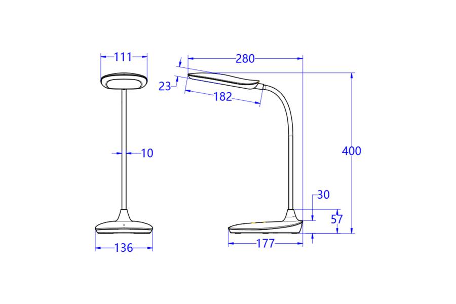ΦΩΤΙΣΤΙΚΟ ΓΡΑΦΕΙΟΥ LED BLAIN HM4444.03 ΓΑΛΑΖΙΟ-ΛΕΥΚΟ ABS 13,6x17,7x40Υ εκ.