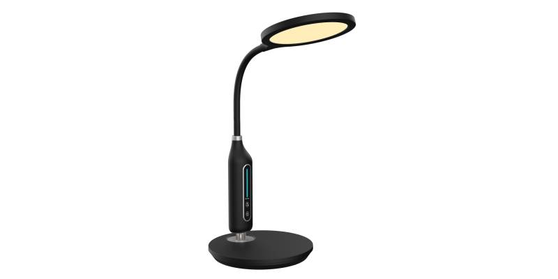 ΦΩΤΙΣΤΙΚΟ ΓΡΑΦΕΙΟΥ LED BLAIN HM4460.02 ΜΑΥΡΟ ABS & ΣΙΛΙΚΟΝΗ Φ18,5x40,7Υ εκ.