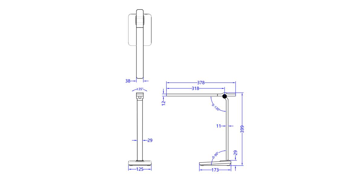 ΦΩΤΙΣΤΙΚΟ ΓΡΑΦΕΙΟΥ LED BLAIN PRO HM4448.07 ΓΚΡΙ ΧΡΩΜΑ ABS 17,3x12,5x39,9Υεκ.