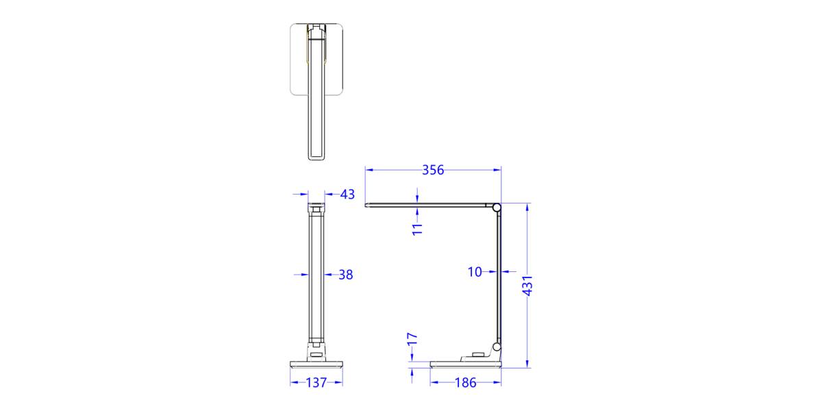 ΦΩΤΙΣΤΙΚΟ ΓΡΑΦΕΙΟΥ LED BLAIN PRO HM4458.07 ΓΚΡΙ ΒΑΣΗ ABS & ΑΛΟΥΜΙΝΙΟ 35,6x43,1Υεκ