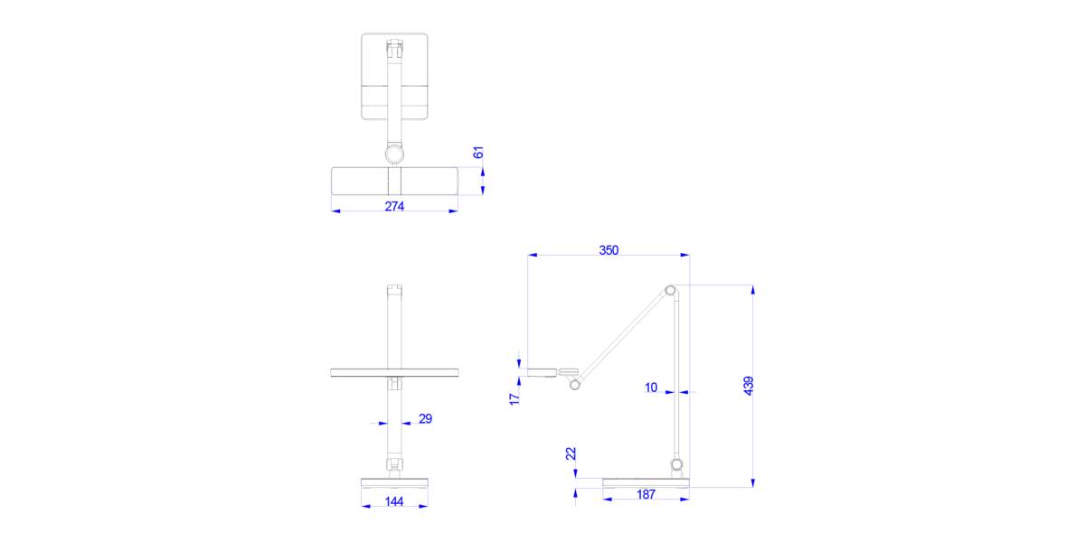 ΦΩΤΙΣΤΙΚΟ ΓΡΑΦΕΙΟΥ LED BLAIN PRO HM4461.08 ΑΣΗΜΙ ΜΑΤ ABS 35x43,9Υεκ.