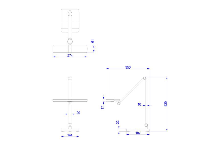 ΦΩΤΙΣΤΙΚΟ ΓΡΑΦΕΙΟΥ LED BLAIN PRO HM4461.08 ΑΣΗΜΙ ΜΑΤ ABS 35x43,9Υεκ.