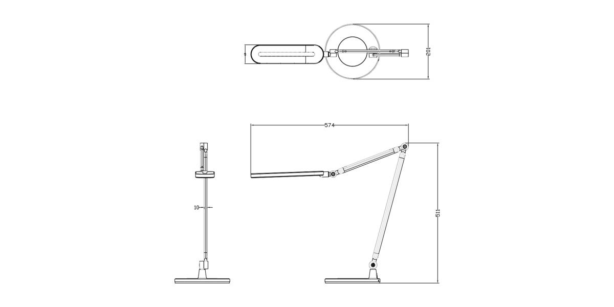 ΦΩΤΙΣΤΙΚΟ ΓΡΑΦΕΙΟΥ LED BLAIN PRO HM4462.02 ΜΑΥΡΟ-ΓΚΡΙ ABS 57,4x51,1Υεκ.