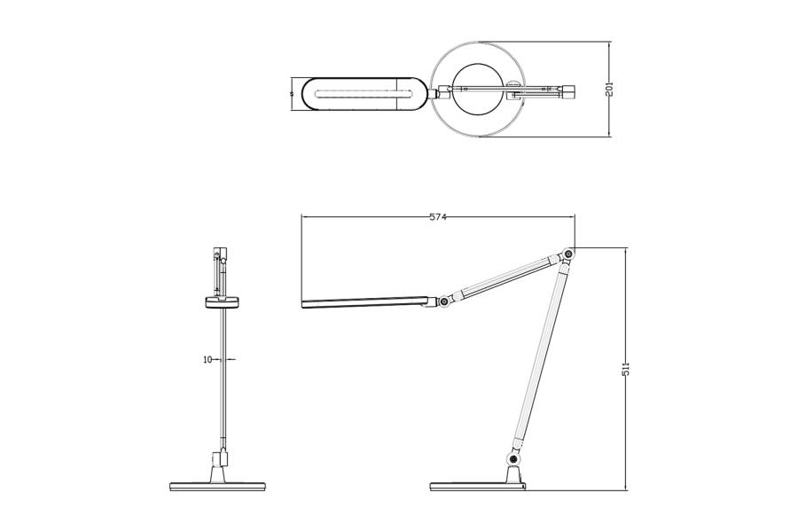 ΦΩΤΙΣΤΙΚΟ ΓΡΑΦΕΙΟΥ LED BLAIN PRO HM4462.02 ΜΑΥΡΟ-ΓΚΡΙ ABS 57,4x51,1Υεκ.
