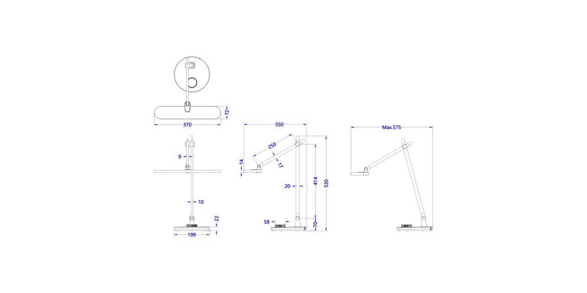 ΦΩΤΙΣΤΙΚΟ ΓΡΑΦΕΙΟΥ LED BLAIN PRO HM4446.07 ΓΚΡΙ ΒΑΣΗ ABS-ΓΚΡΙ ΑΛΟΥΜΙΝΙΟ 57,5x53Υεκ.