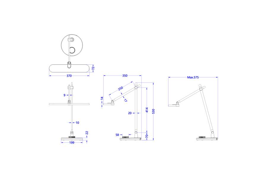 ΦΩΤΙΣΤΙΚΟ ΓΡΑΦΕΙΟΥ LED BLAIN PRO HM4446.07 ΓΚΡΙ ΒΑΣΗ ABS-ΓΚΡΙ ΑΛΟΥΜΙΝΙΟ 57,5x53Υεκ.