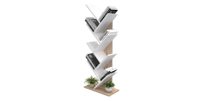 ΒΙΒΛΙΟΘΗΚΗ LIANA HM18193.03 ΜΕΛΑΜΙΝΗ SONAMA-ΛΕΥΚΗ 53x27x138Υεκ.