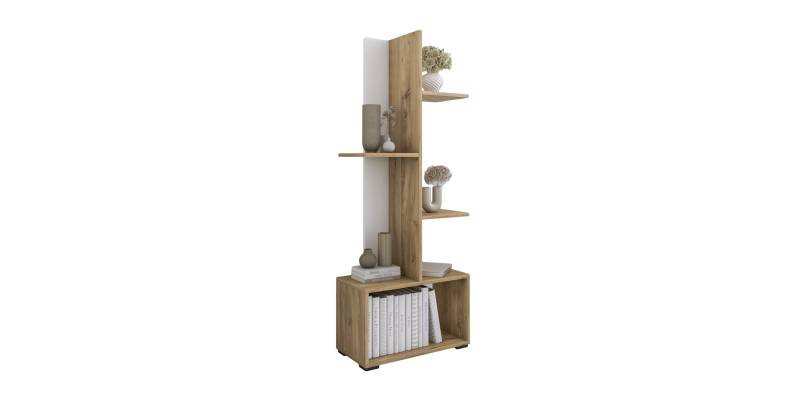 ΒΙΒΛΙΟΘΗΚΗ TRIVIO HM18195.03 ΜΕΛΑΜΙΝΗ ΣΕ ΛΕΥΚΟ-ATLANTIS GREEN 50x25x127Υεκ.