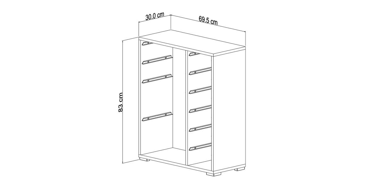 ΣΥΡΤΑΡΙΕΡΑ SANI HM18212.01 ΜΕΛΑΜΙΝΗ ΣΕ ΛΕΥΚΟ-10 ΛΕΥΚΑ ΣΥΡΤΑΡΙΑ P.E. 69,5x30x83Υεκ